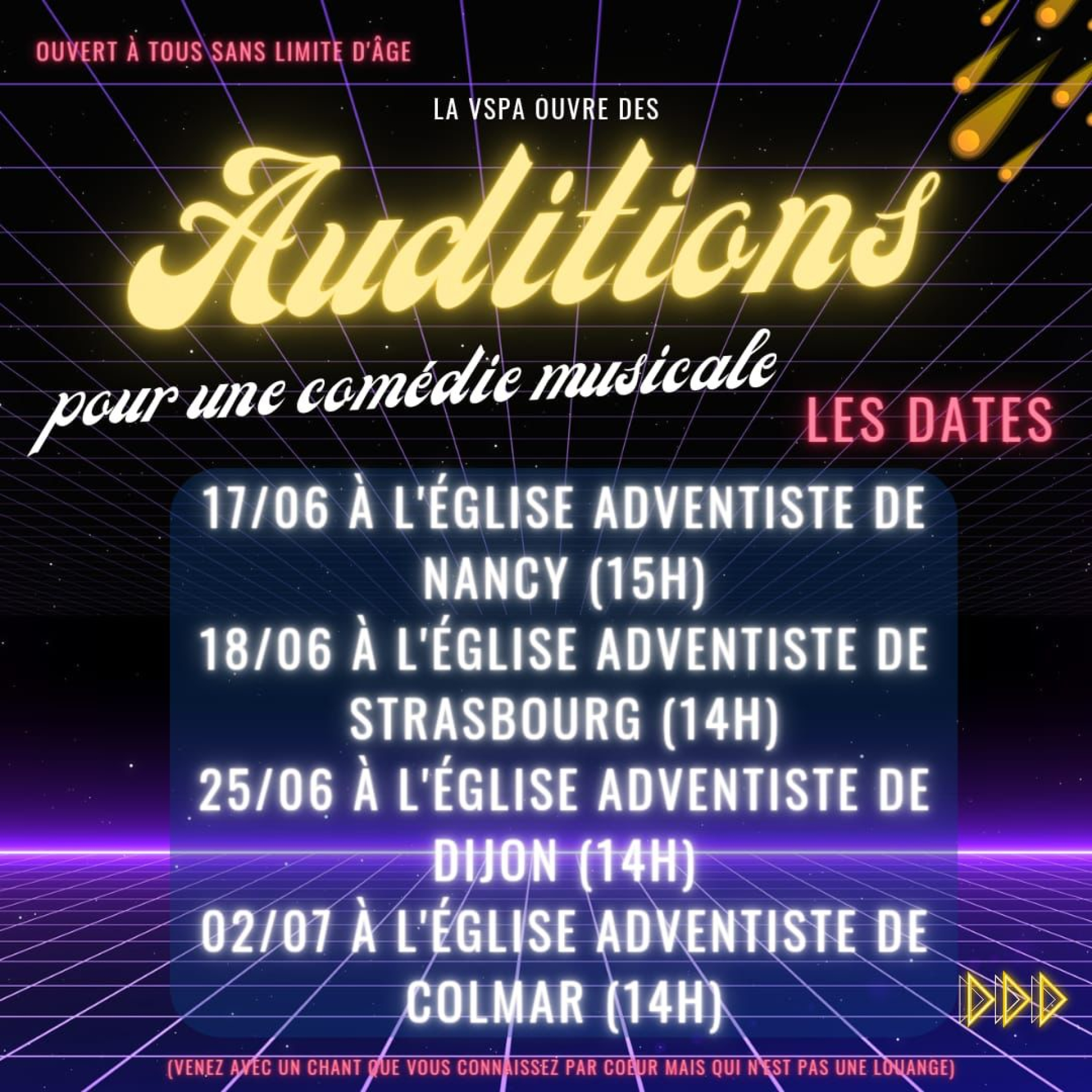 Auditions pour une com&eacute;die musicale !